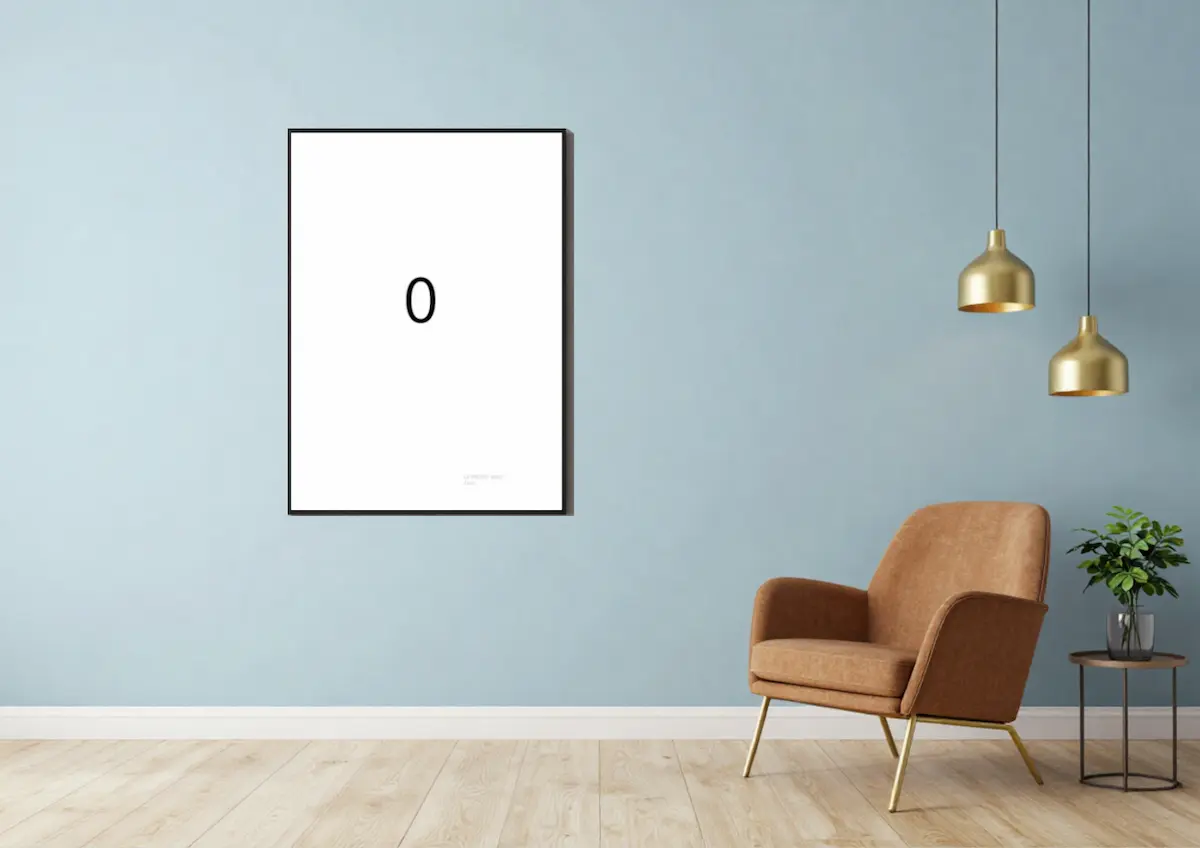 Zero shown as wall art