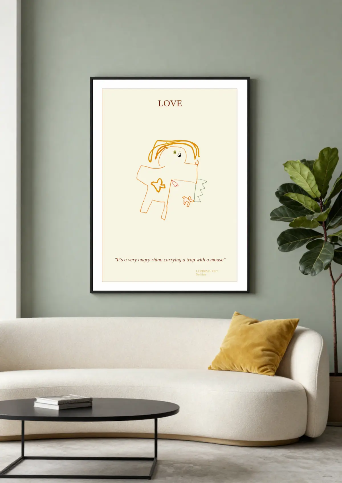 Rhino shown as wall art